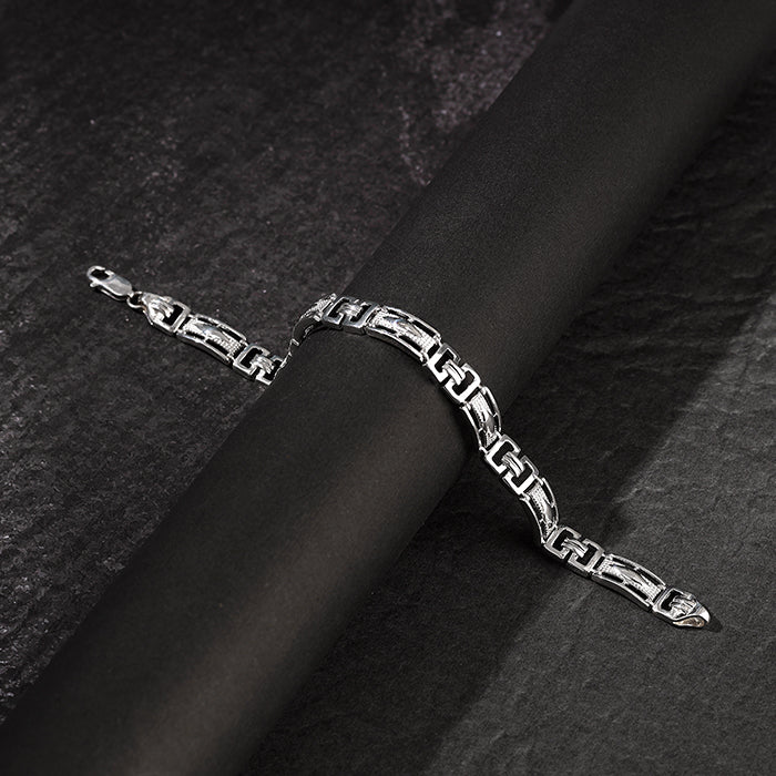 Silver Classy Link Bracelet For Him - Image 2