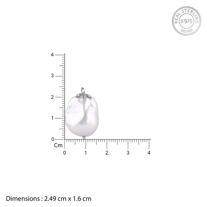 Silver Claudette Pearl Pendant with Link Chain - Image 4