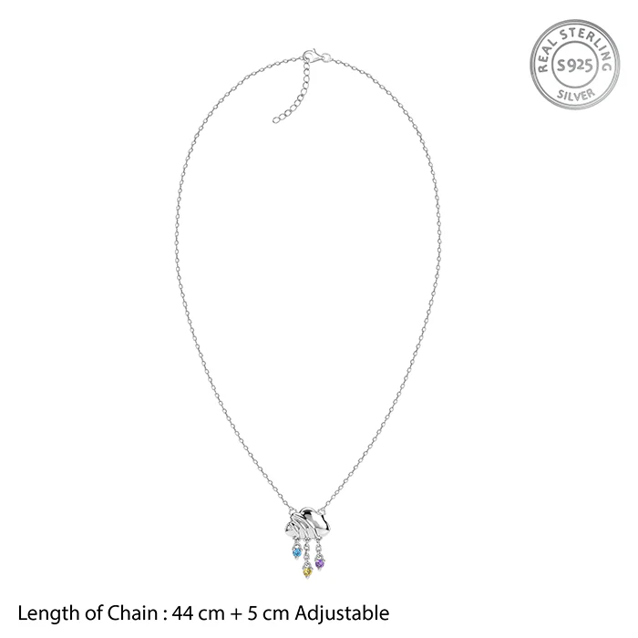Silver Cloud and Raindrop Necklace - Image 5