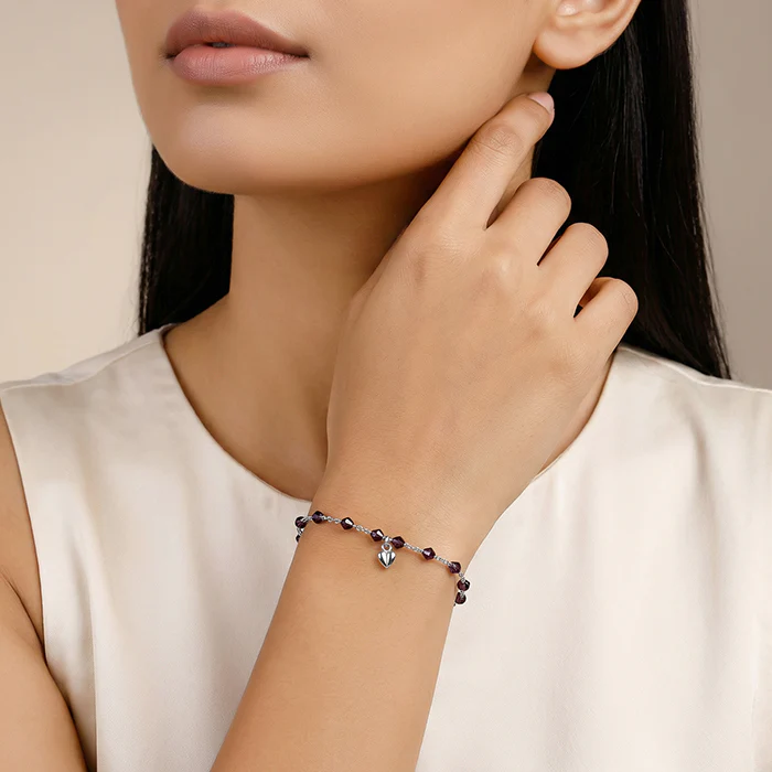Silver Colourful Beads Bracelet - Image 3
