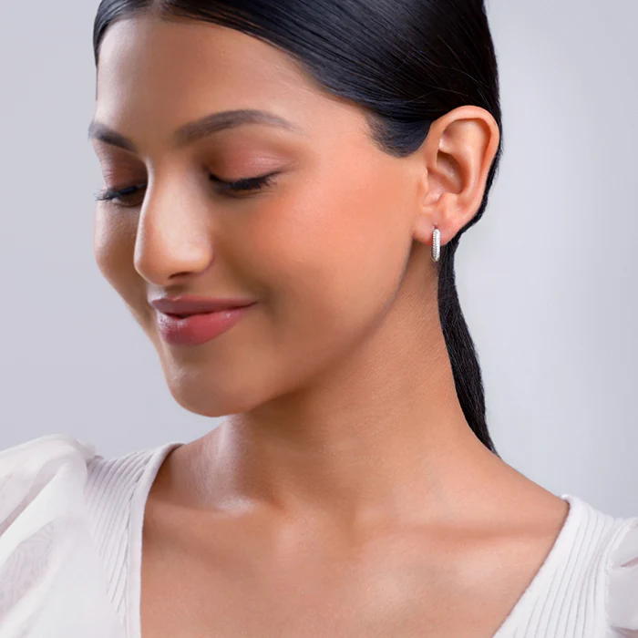 Silver Confidence Hoop Earrings - Image 3
