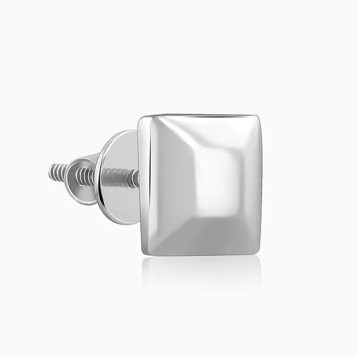 Silver Cozy Square Stud For Him - Image 5