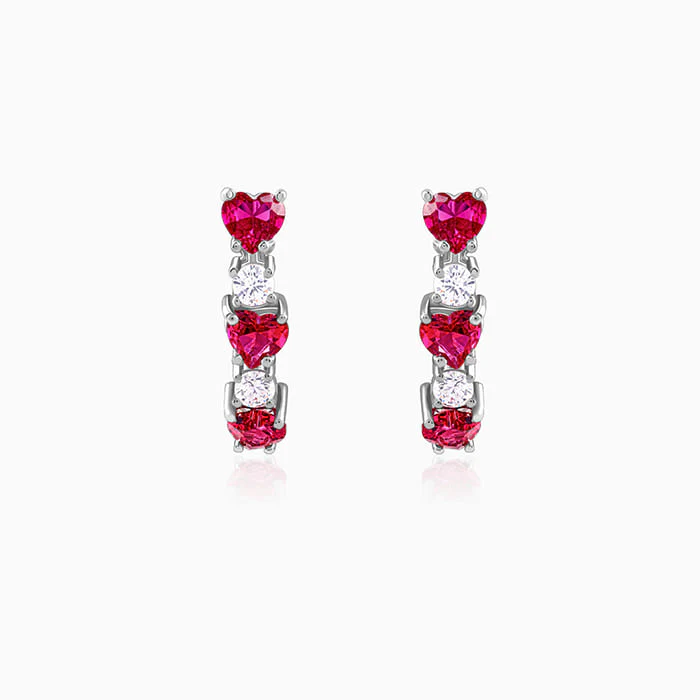 Silver Crimson Crush Earrings