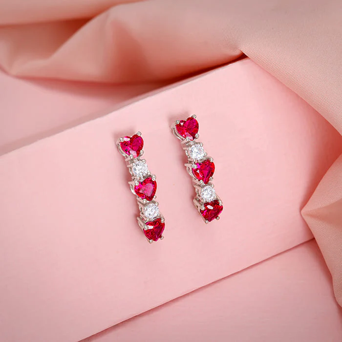 Silver Crimson Crush Earrings - Image 2