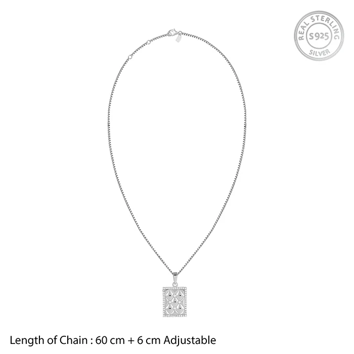 Silver Crystal Core Pendant With Box Chain For Him - Image 6