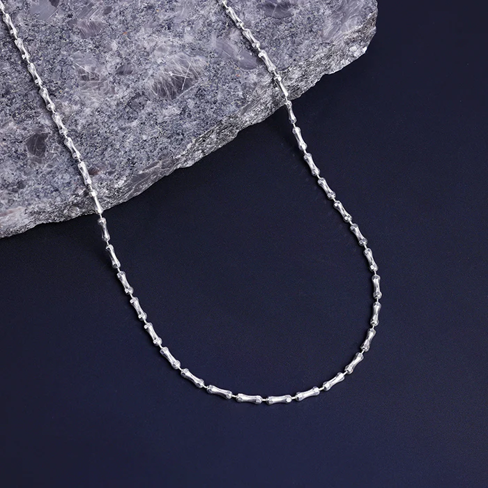 Silver Cylindrical Chain For Him - Image 2