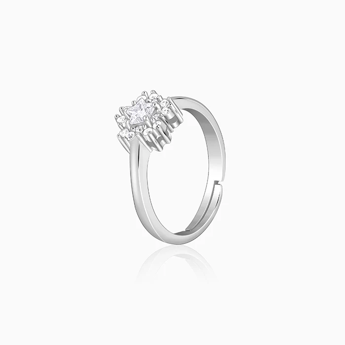 Silver Dahlia Floral Ring - Image 4
