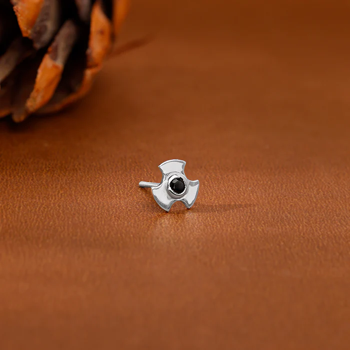 Silver Dark Polaris Stud For Him - Image 3