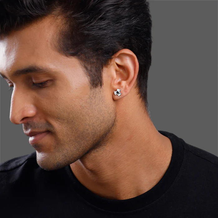 Silver Dark Polaris Stud For Him - Image 4