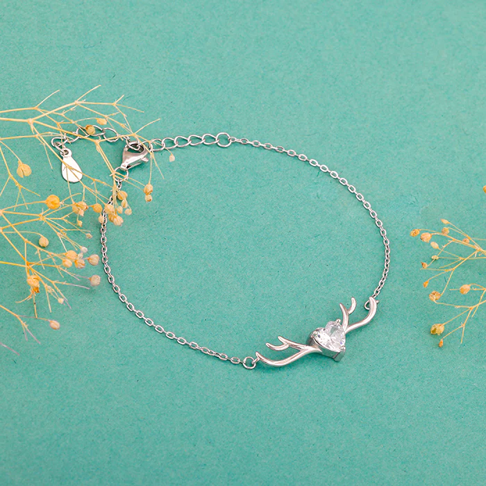 Silver Deer Heart Bracelet - Image 2