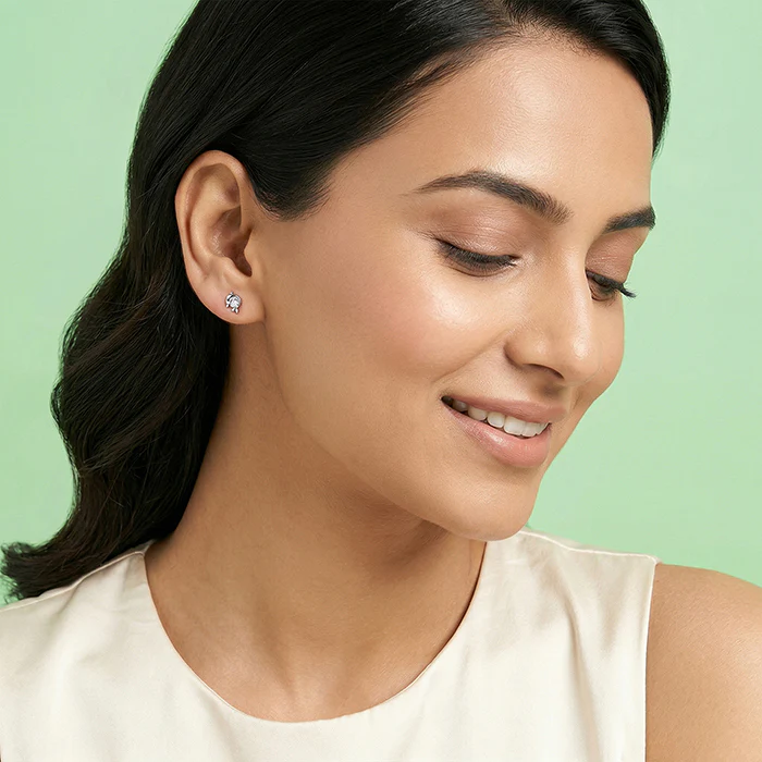 Silver Dolphin Stud Earrings - Image 3