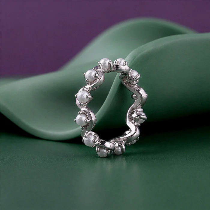 Silver Dorothy Pearl Ring (Size 12) - Image 2