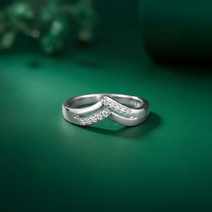 Silver Double Chevron Ring (Size 12) - Image 2