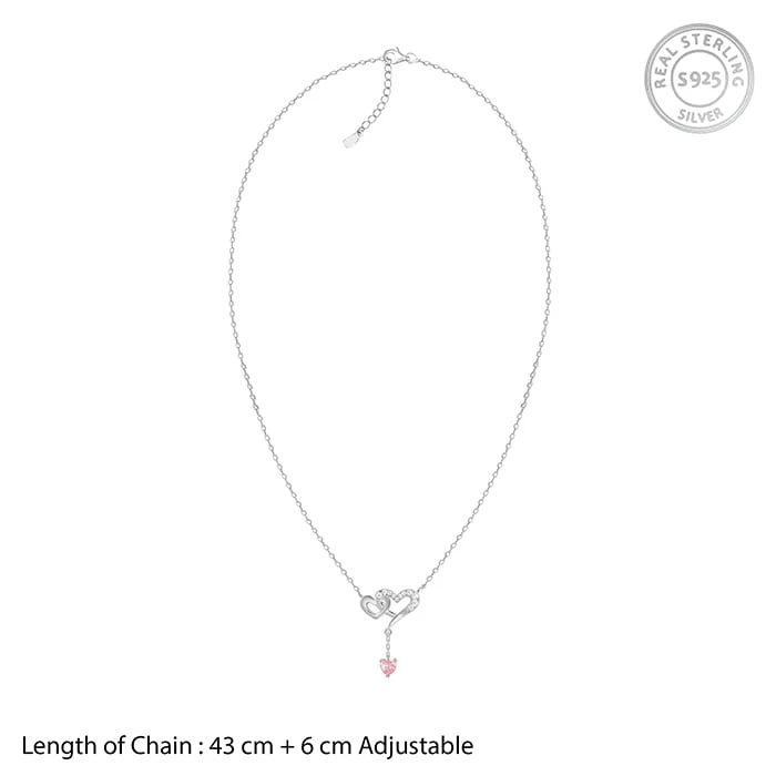 Silver Double Love Necklace - Image 6