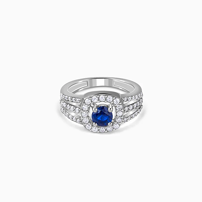 Silver Double Row Pave Ring