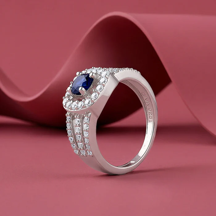 Silver Double Row Pave Ring - Image 2
