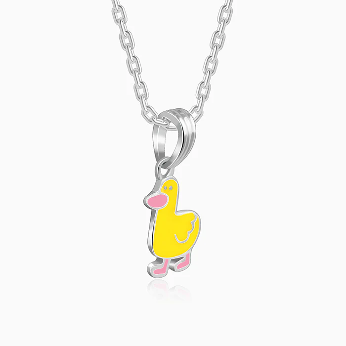 Silver Duckling Kids Pendant With Link Chain - Image 4