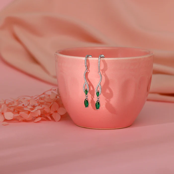 Silver Dynamic Drop Earrings - Image 2