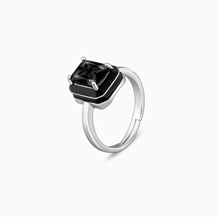 Silver Ebon Black Ring - Image 4