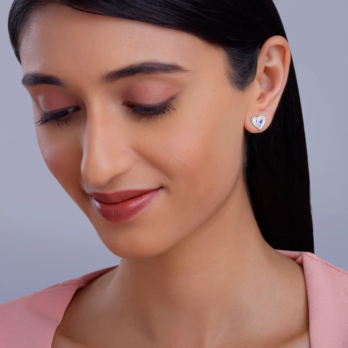Silver Echo of Love Studs - Image 3