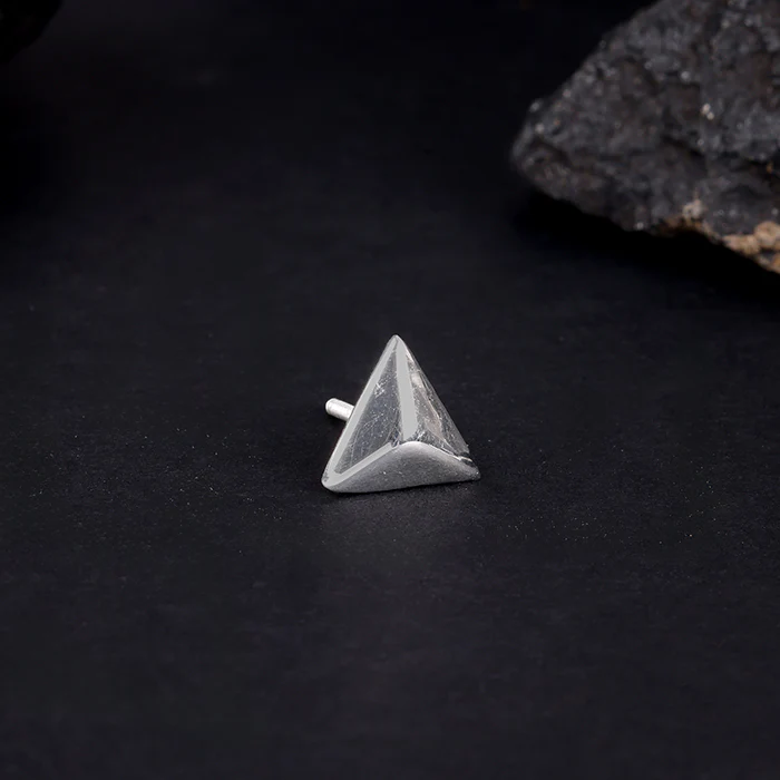 Silver Echo Triangle Stud For Him - Image 3