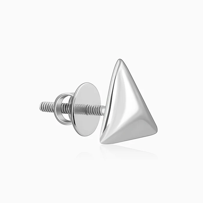Silver Echo Triangle Stud For Him - Image 5