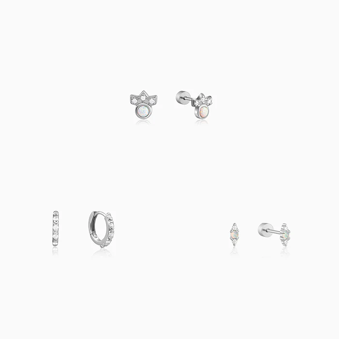 Silver Elena Piercing Set