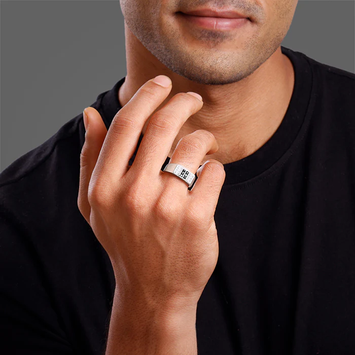 Silver Eminent Glow Ring For Him - Image 3