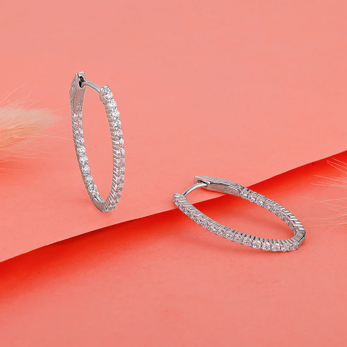 Silver Enchanted Eve Oval Hoops - Image 2