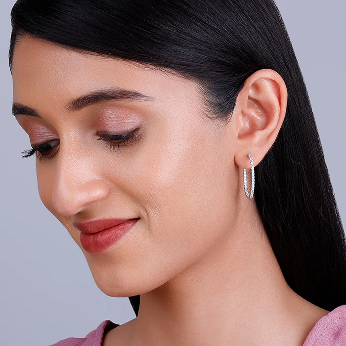 Silver Enchanted Eve Oval Hoops - Image 3