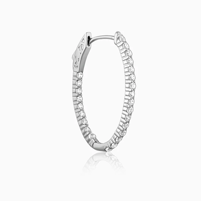 Silver Enchanted Eve Oval Hoops - Image 4