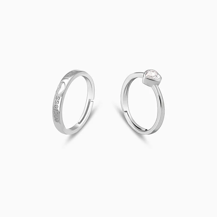 Silver Endless Love Couple Band - Image 4