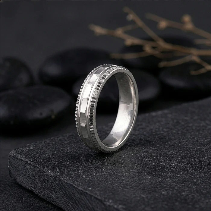 Silver Eterna Edge Band For Him (Size 20) - Image 2