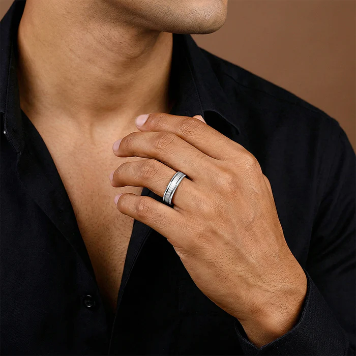 Silver Facet Glory Band For Him (Size 17) - Image 3
