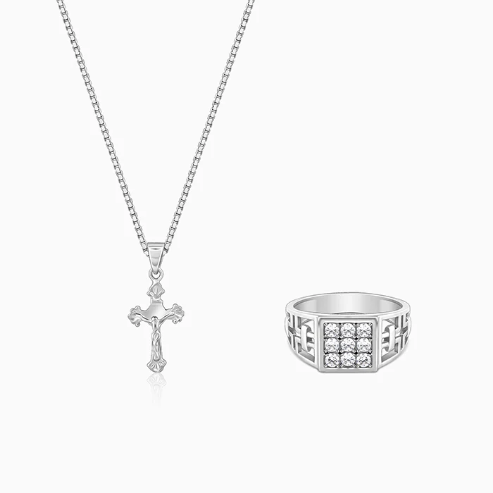 Silver Faith And Sparkle Set For Him - Image 3