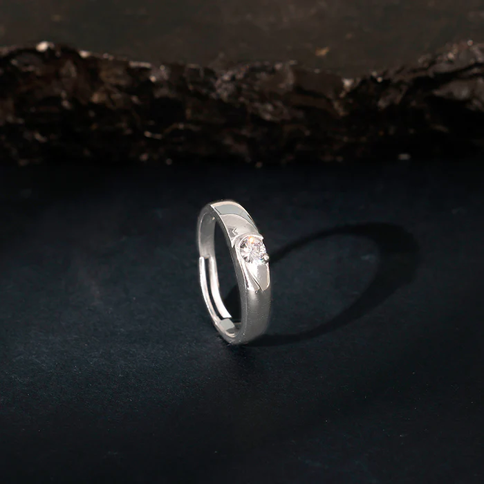 Silver Fibonacci Flow Ring For Him - Image 2