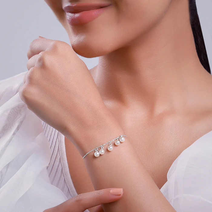 Silver Fivesome Pearl Bracelet - Image 3