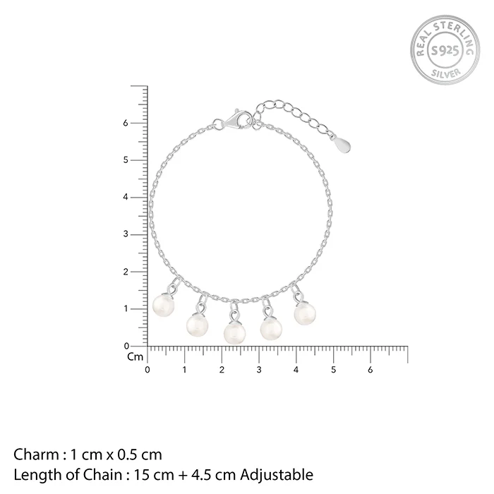 Silver Fivesome Pearl Bracelet - Image 4