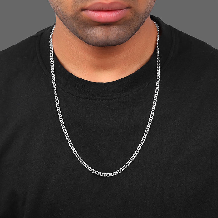 Silver Flat Anchor Chain For Him - Image 3