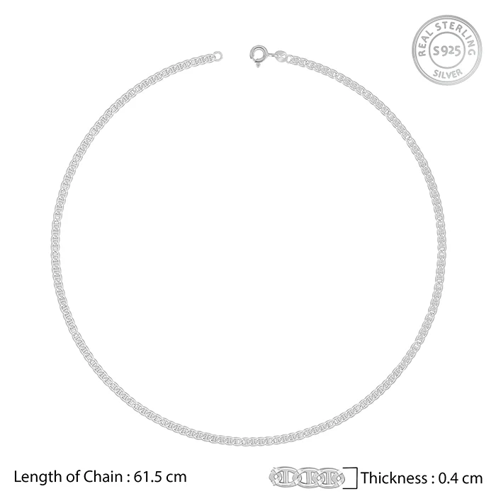 Silver Flat Anchor Chain For Him - Image 5