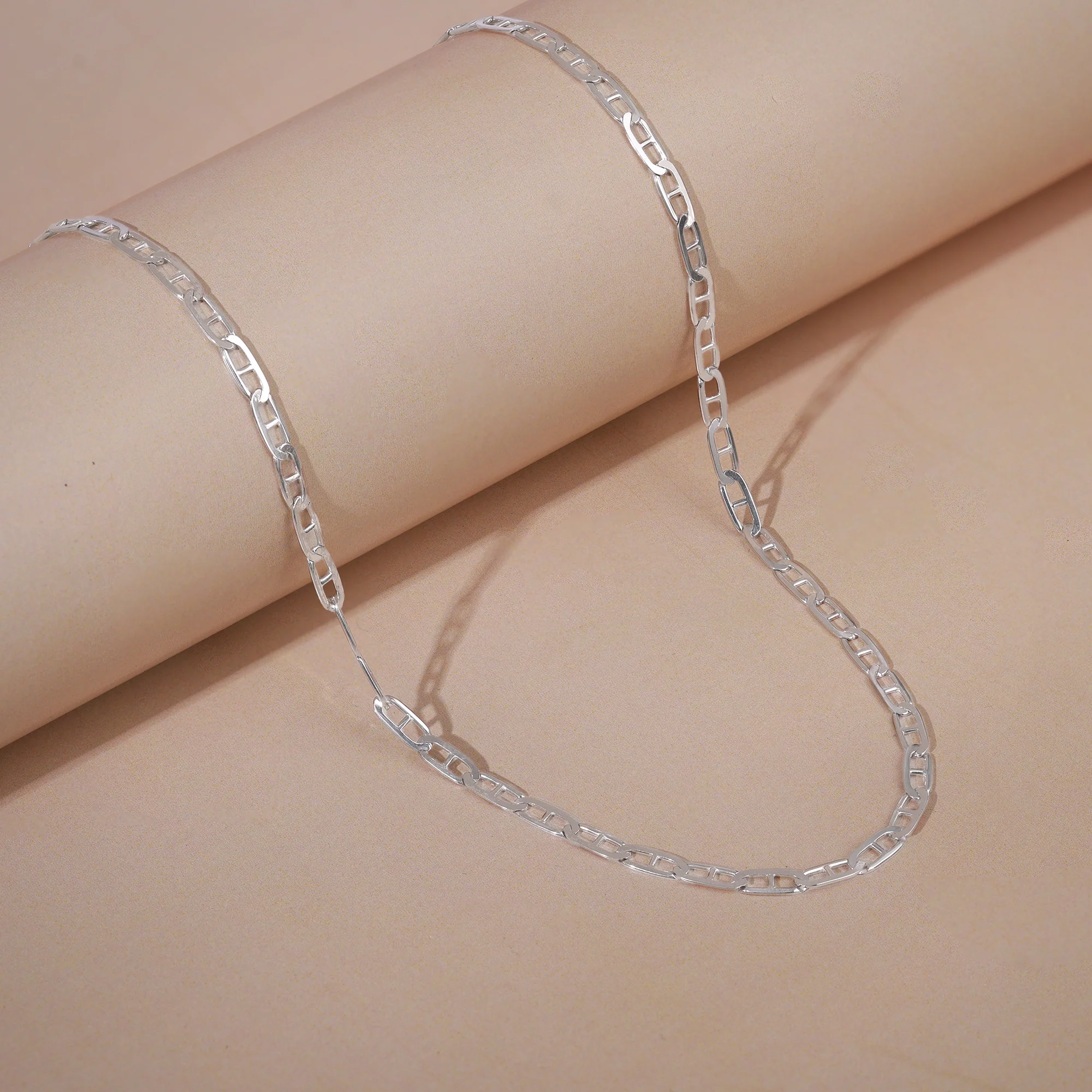 Silver Flat Mariner Chain For Him - Image 2