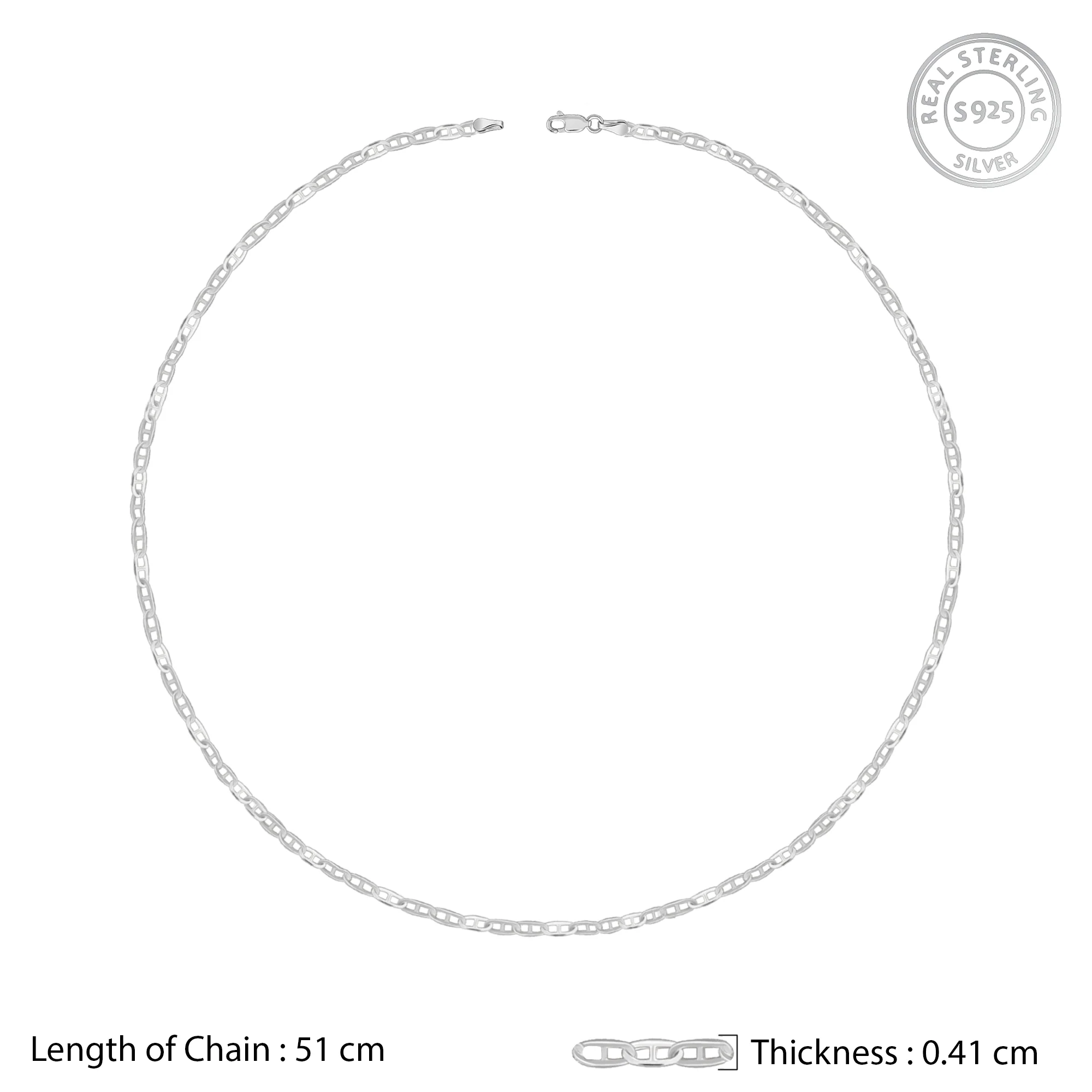 Silver Flat Mariner Chain For Him - Image 5