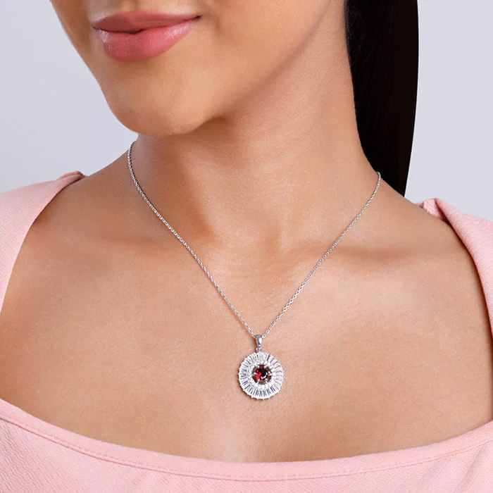Silver Fleur Pendant With Link Chain - Image 3