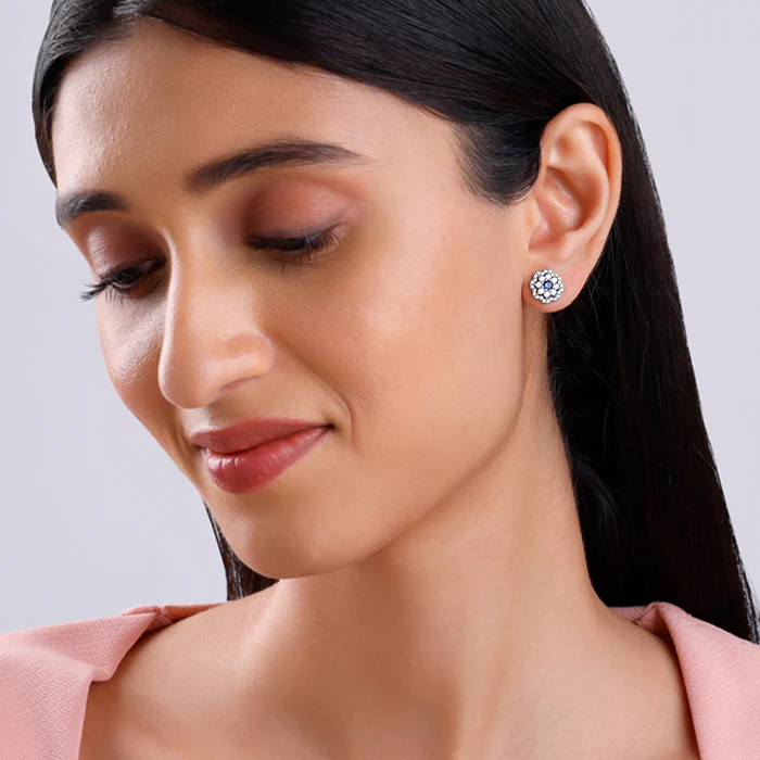 Silver Floral Flight Earrings - Image 3