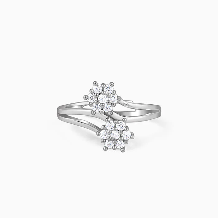 Silver Floral Memory Ring