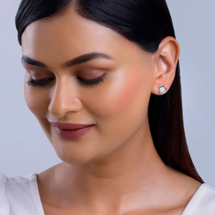 Silver Floral Moment Earrings - Image 3