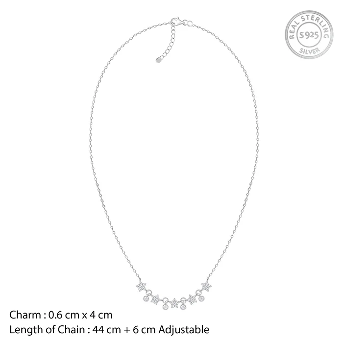 Silver Floral Serenade Necklace - Image 4