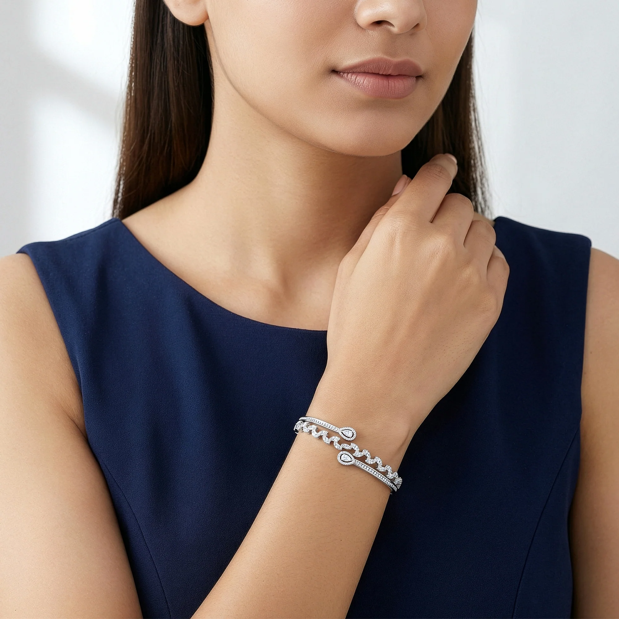 Silver Florence Cuff Bracelet - Image 3