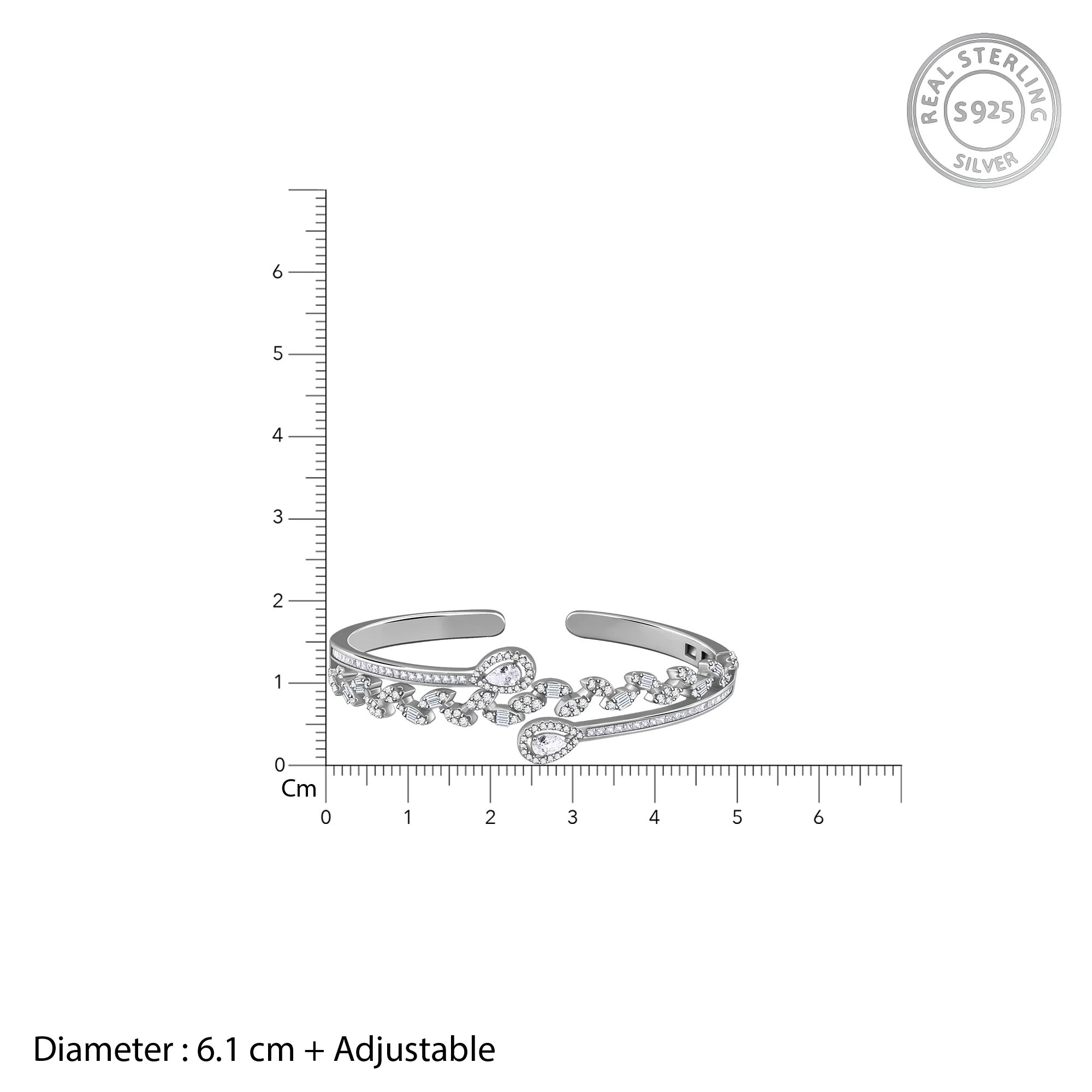 Silver Florence Cuff Bracelet - Image 4