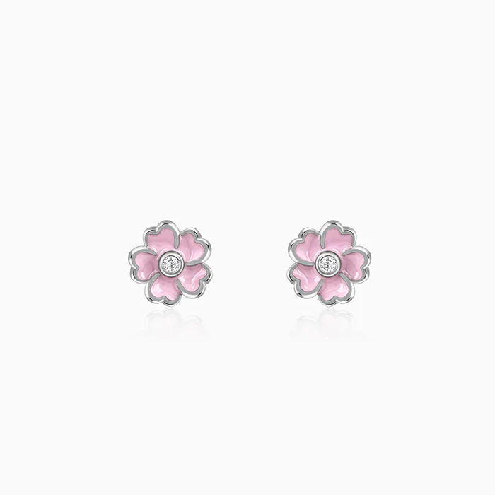 Silver Flower Fling Kids Earrings